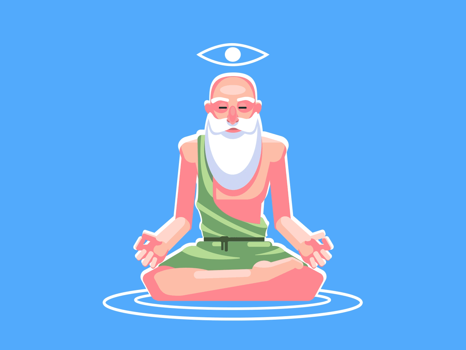 Meditation animation grandfather graphic design illustration meditation motion graphics vector