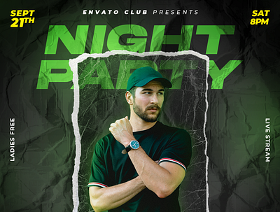 Night Party Flyer after work party artist flyer bar club flyer dj flyer drinks event flyer late night music party party flyer