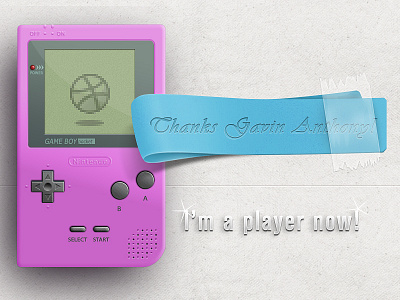 Thanks blue debut gameboy invite pink thank you thanks