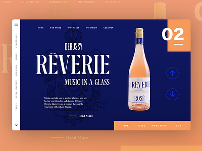 Reverie typography web design