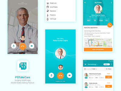Pstakecare Surgery Health App - Doctor Video Calling Feature android app screens calling app calling feature doctor video calling app health app