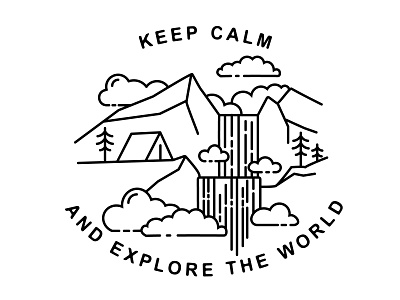 Keep calm and explore the world design graphic design illustration logo vector