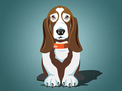 Basset Illustration basset casino character cute dog friend online game ralev sad slots