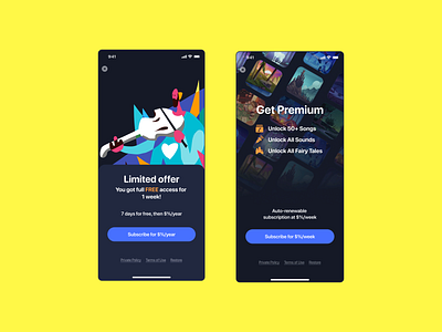 Get Premium Page UI Design animation app mobile premium ui ux