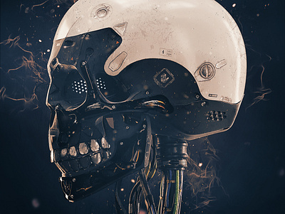 Mech cyborg 3d 3d art 3d artist cyborg mech pd podwysocki render skull