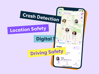 All-in-One Family Safety App branding design graphic design life360 ui