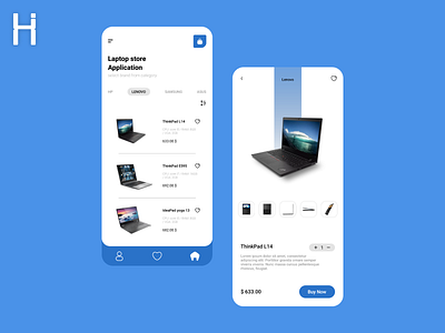 Laptop store App concept