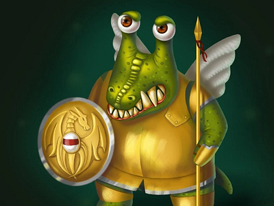 Hero crocodile gameart hero illustration personage warrior персонаж