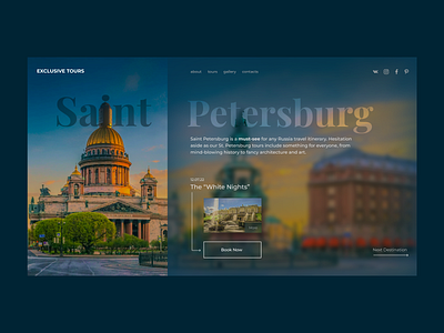 Tour Website expensive figma glass effect museum peter russia saint petersburg tour tour agency ui