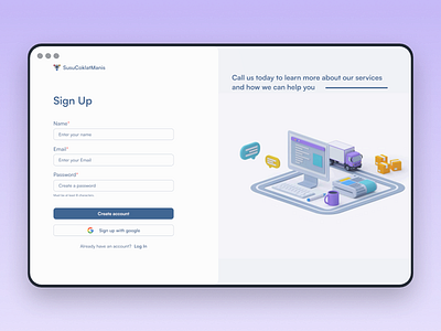 Sign Up Page - Website app branding design ui ux