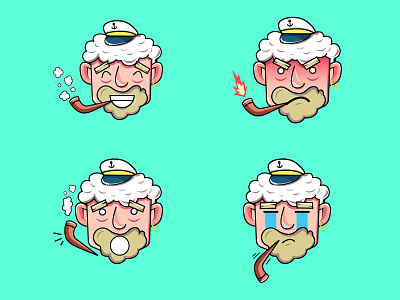Sailor Emojis art graphic design illustration illustration art illustrator sailor sea sun ui web web design