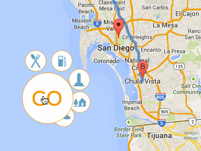 Detour Menu [animated] app circle icons map menu mobile navigation