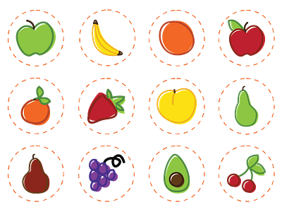 Fruit Icons edible arrangements fruit icons illustration