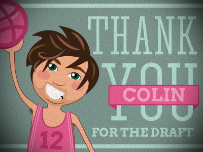 Thank You Colin Horn! cartoon debut draft dribbble illustration thank thanks you