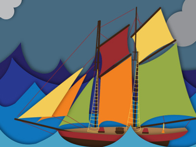 Ship at Sea - (Interactive Storybook pg.2) illustrator interactive nautical ocean screenshot sea ship storybook waves