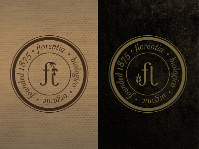 Florentia Logo circle english flourish food italian label logo organic round script typography