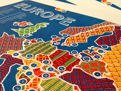 Europe Screen Print europe map patterns screen printing screenprint silk screen travel