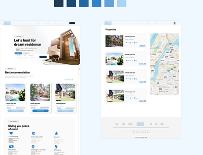 Interio Website house properties property realstate ui ux web webdesign website