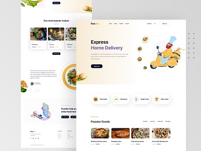 Food website Design graphic design logo ui