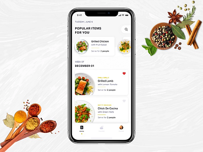 Food App Light graphic design ui