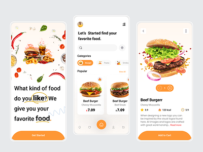 Food Mobile App branding graphic design logo ui