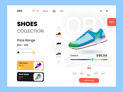 ORX Shoes Collection landing page branding graphic design logo ui