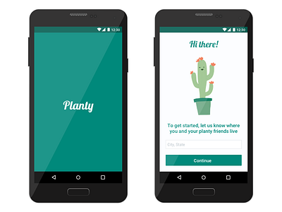 Planty App app mobile app onboarding plants splash screen