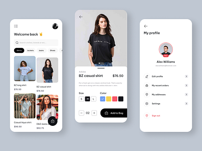 App clothing shop branding design graphic design ui ux