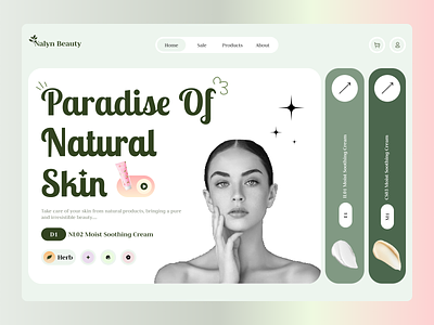 Nalyn Beauty - Website Landing Page comestic design girl graphic design natural skin skincare spa ui