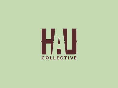 Hau Collective creative agency logo negative space typography