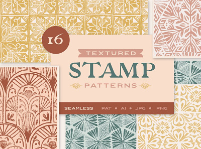 Textured Stamp Patterns 3d animation app branding design graphic design icon illustration logo motion graphics ui