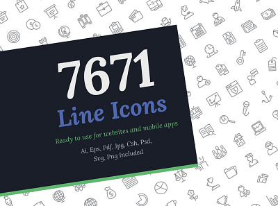 7671 Line Icons 3d animation app branding design graphic design icon illustration logo motion graphics ui