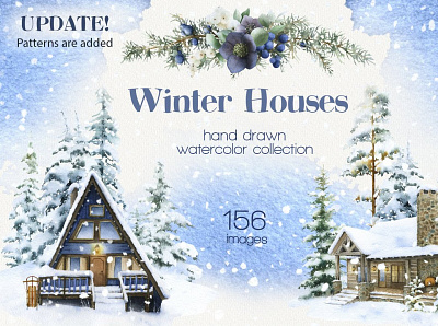 Winter Houses watercolor collection 3d animation app branding design graphic design icon illustration logo motion graphics ui