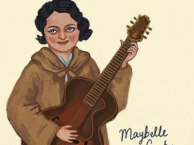 Mama Maybelle country music digital guitar illustration maybelle carter photoshop portrait