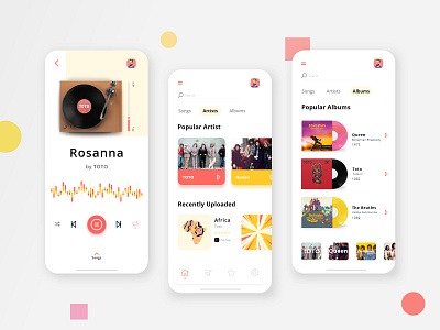 Music Player ■ Mobile App albums applications artisst clean ui minimalist mobile mobile interface mobile version music app music player app play playlist simple song ui uidaily userinterface ux uxui