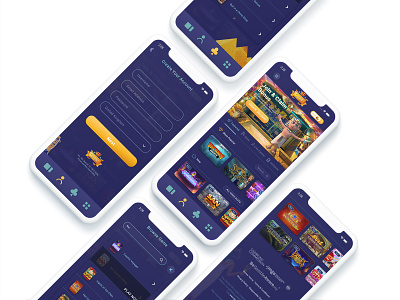 CasinoGold App ■ main screens 3d app casino dark design figma gambling game illustration layout logo mobile mobile app slot ui ui design ui ux ux ux design