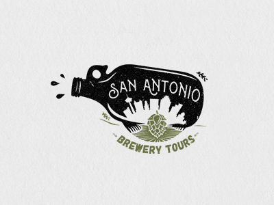 San Antonio Brewery Tours beer bottle brewery tours food drink hop logo design san antonio tap vintage