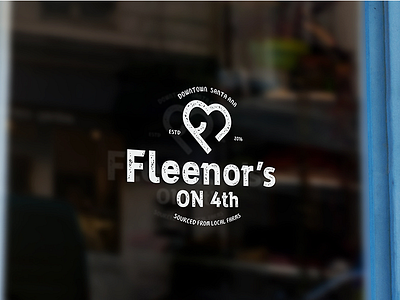 Fleenor's bar black eat food heart logo mark restaurant symbol white