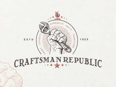 Handmade branding classic craft hand handcrafted handmade logo logotype man republic vintage