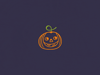 Halloween Pumpkin cute fun halloween logo mark october outline pumpkin simple smile