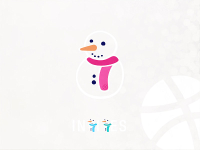 Dribbble Invites brand christmas colors dribbble invites logo mark simple snow snowman white winter