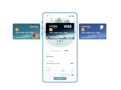 Credit Card Checkout■ app contura credit card checkout dailyui dailyui 002 design mobile ui simple uiux design