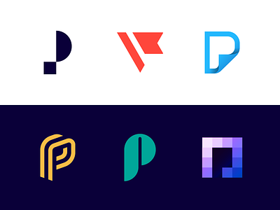 Logo Alphabet - P Lettermarks abstract brand branding design icon icons letter logo logo design mark minimal monogram monograms p stratup symbol