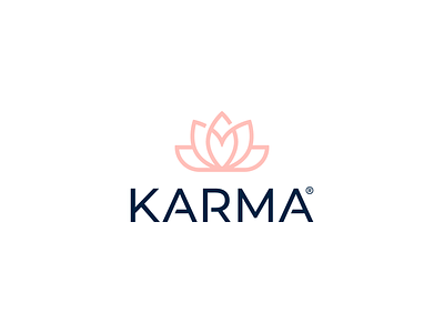 Karma boutique logo brand branding design fashion flower heart icon identity karma logo lotus mark minimal