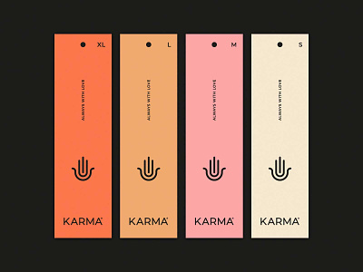 Karma tags brand branding clothing brand fashion hand karma labels logo tags
