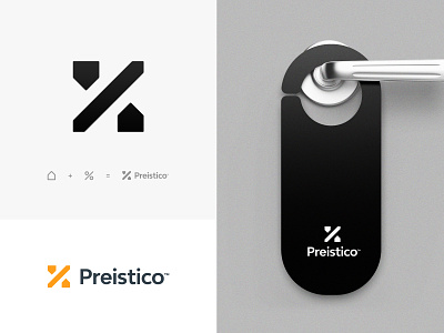 Preistico brand branding design discount home house identity logo minimal realestate smart startup symbol