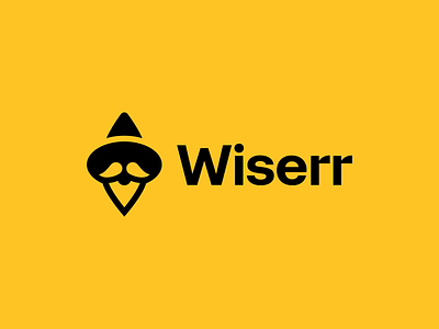 Wiserr brand branding design icon identity location logo mark mascot minimal negative space logo pin startup trip wise wiseman