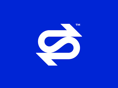 S Ambigram ambigram arrows brand branding design flow icon identity letter logo mark minimal monogram s startup symbol synergy tech logo