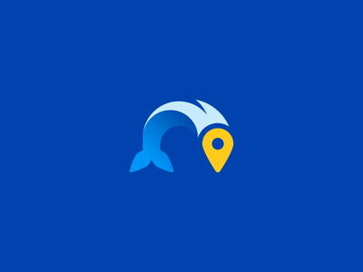 Fishing logo branding design fish fishing identity location logo mark pin trip tsanev web