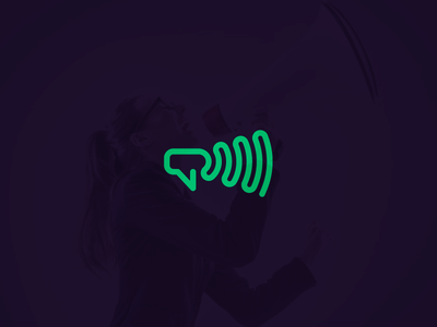 Megaphone Logo geometric logo megaphone sound speech talk tsanev voice waves